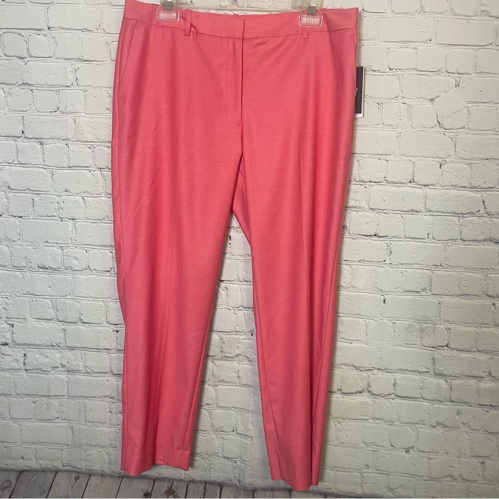 DKNY Chic Coral Pastel Pink Essex Ankle Pants Slim Leg Size: 12P NWT